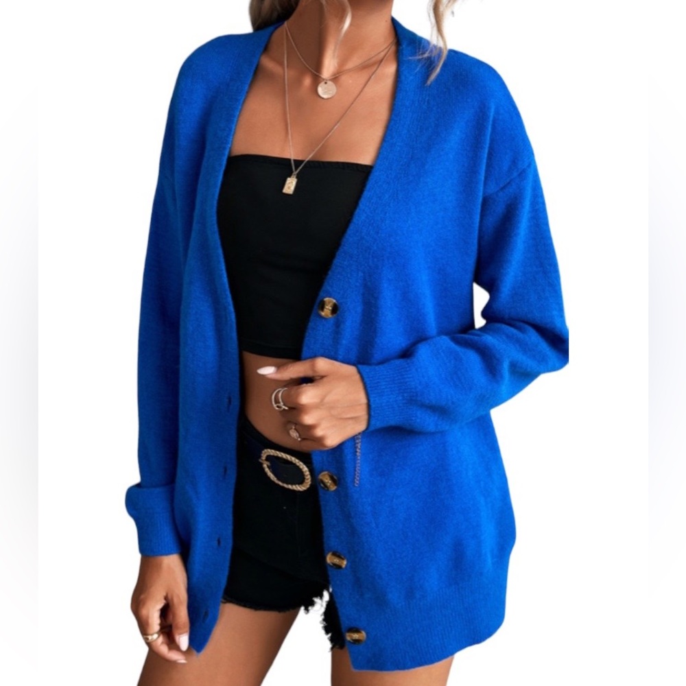 Cyrus Blue Cardigan Sweater